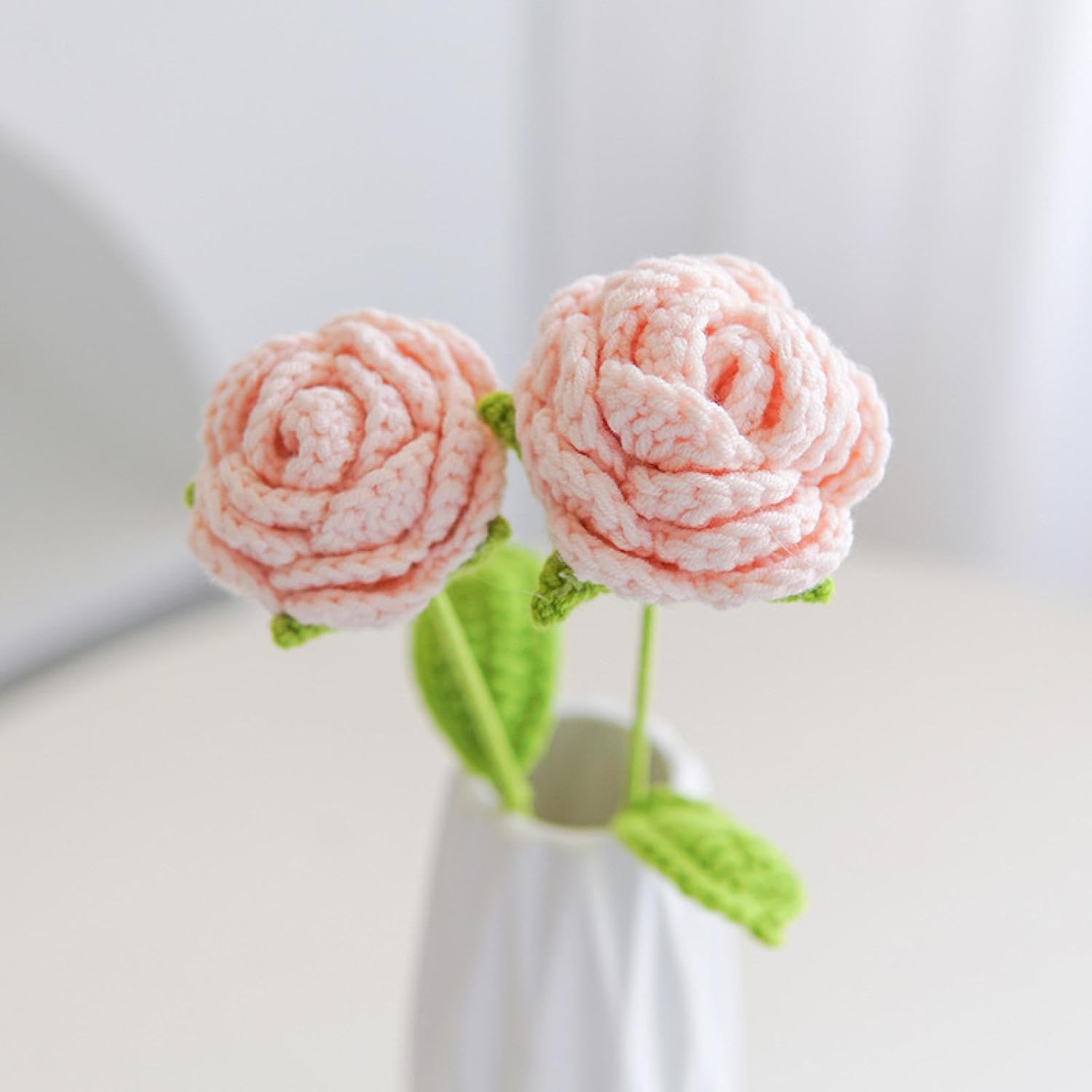 Handcrafted Yarn Flower Bouquet - Realistic Knit Floral Arrangement | Perfect for Home and Office Decor